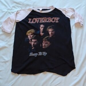 Vintage 1980s Loverboy Keep it Up Raglan Sleeve Shirt Youth Size XL